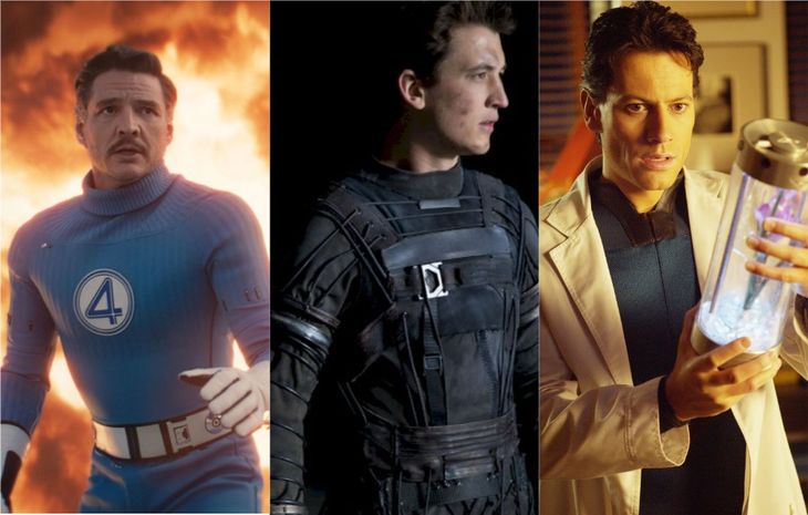 Pedro Pascal, Miles Teller e Ioan Gruffudd viveram Reed Richards/Sr. Fantástico na franquia Quarteto Fantástico (Crédito: Montagem/Divulgação)