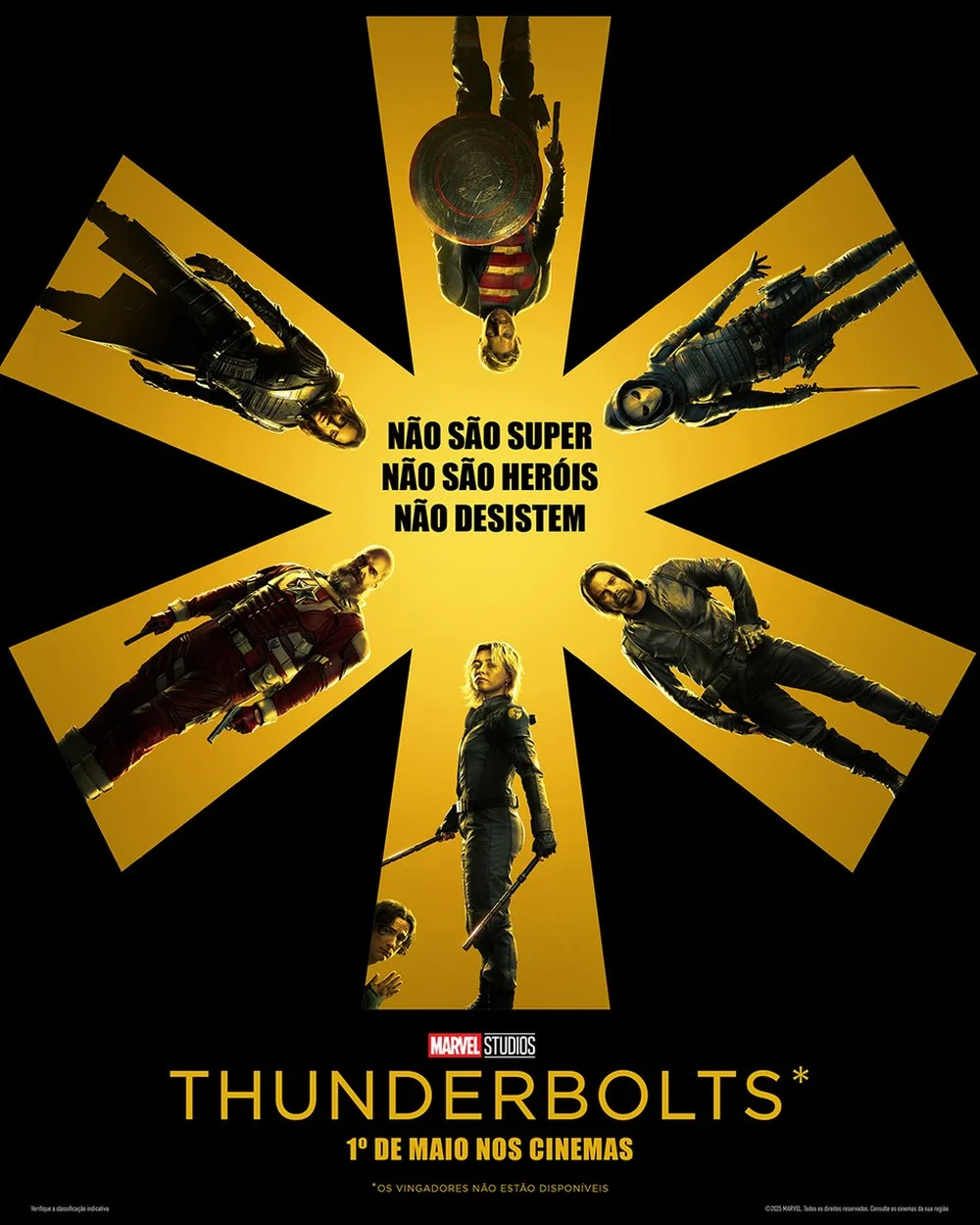 Cartaz do filme Thunderbolts* divulgado pelo perfil da Marvel Studios BR – Divulgação/Walt Disney Pictures