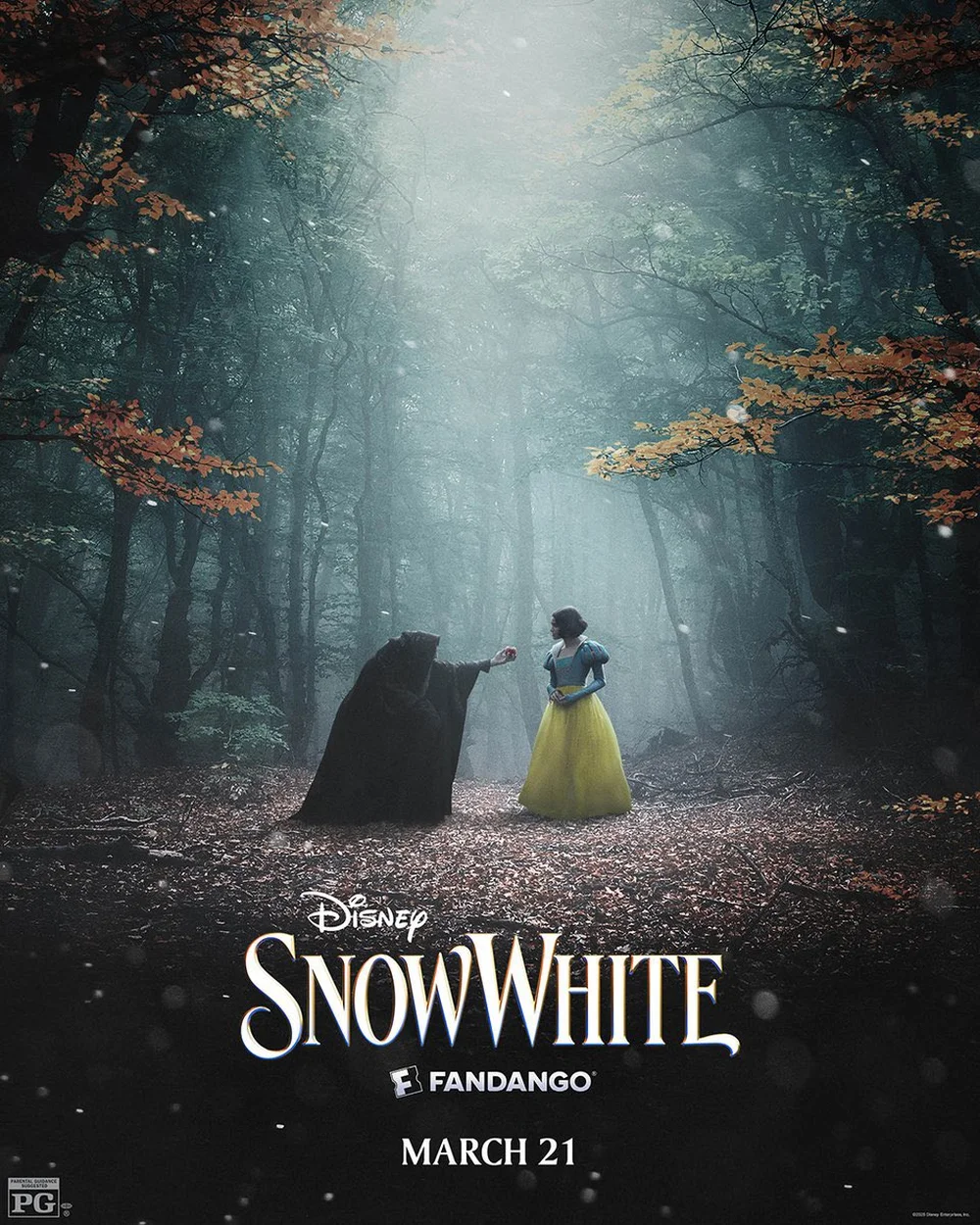 Cartaz inédito do site Fandango do live-action Branca de Neve da Disney – Fandango/Walt Disney/Divulgação.