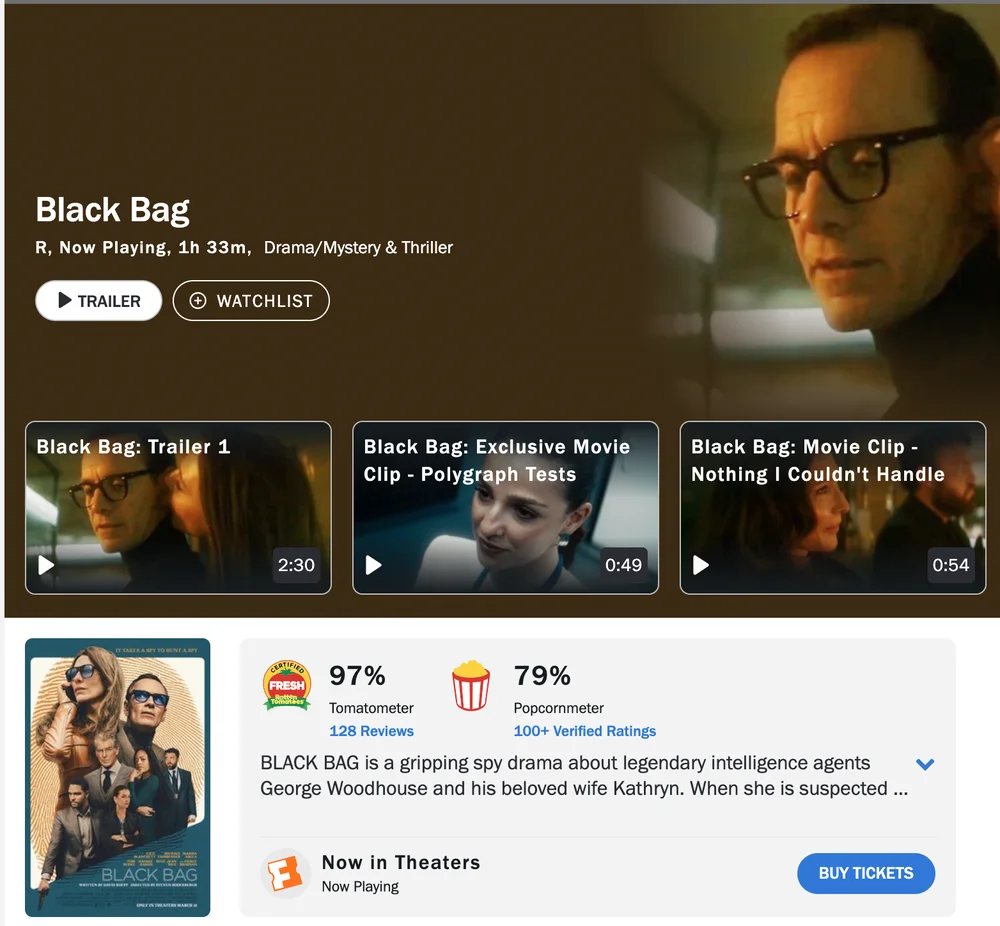 Código Preto e suas avaliações no Rotten Tomatoes – Reprodução.