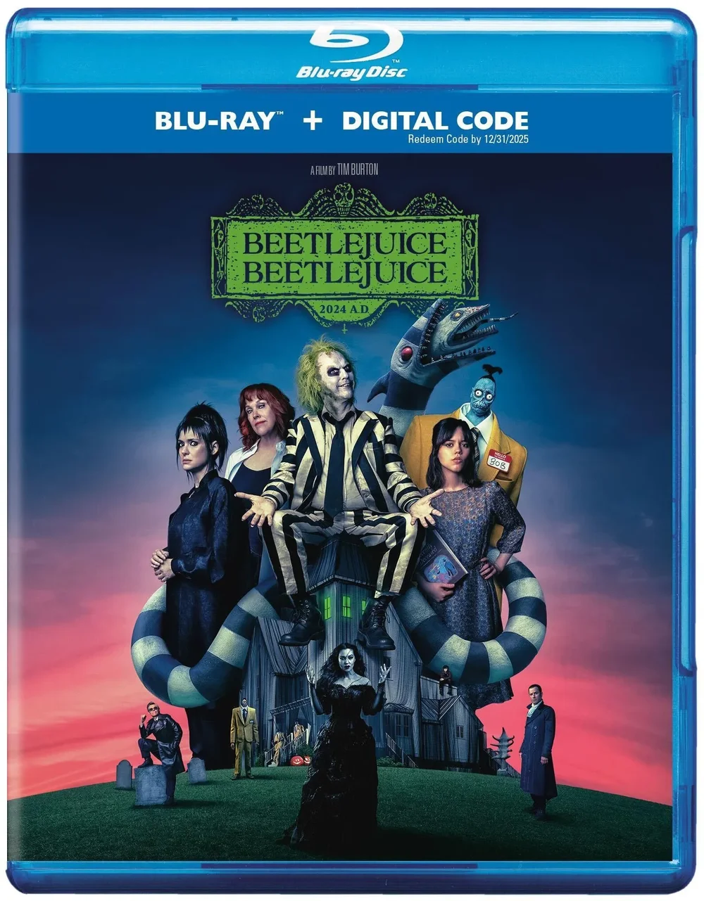Capa do Blu-ray de 'Os Fantasmas Ainda Se Divertem: Beetlejuice Beetlejuice' que será lançado em 17 de novembro nos Estados Unidos – Divulgação/Warner Bros. Pictures.
